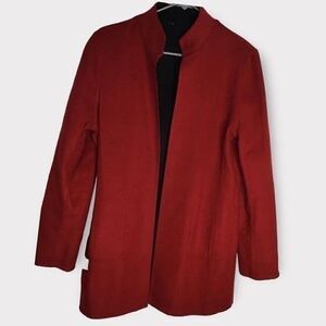 NWOT Austin Reed Wool/Nylon Reversible Open Front Cardigan Women Size M Black/Re
